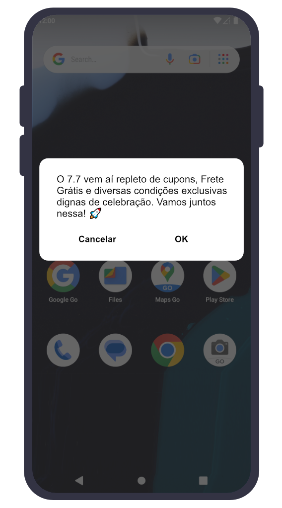 Notificação do Push Alert na tela do celular
